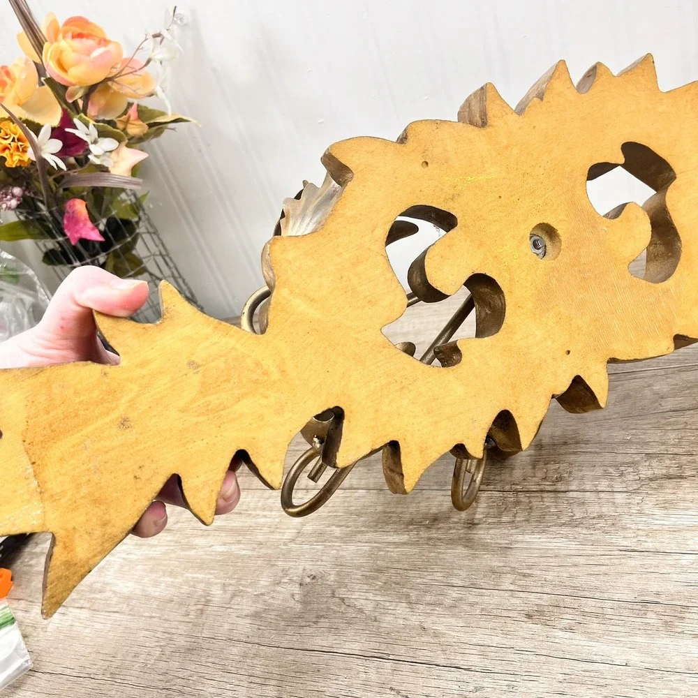 Vintage Gold Italian Wall Sconce: 3‎ Arm Acanthus Leaf Candle Holder